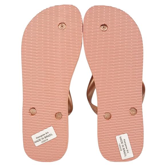 Havaianas Women Top Tiras Slim Flip Flop Sandals Size US 11 Rose Nude Pink - Picture 4 of 4
